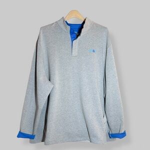 AT&T Employee Plus Size 3X Gray 1/4 Snap Opening Long Sleeve Pullover Uniform